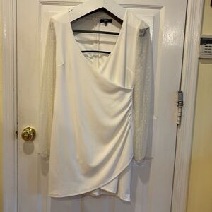 Lulus Love That Lasts Forever Ivory Balloon Sleeve Bodycon Mini Dress xl